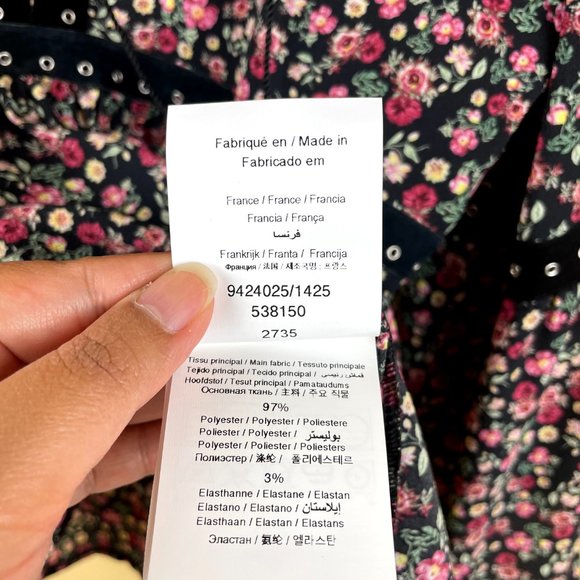 Cache Cache Boho Floral Baby Doll Peasant Blouse M - Picture 7 of 9